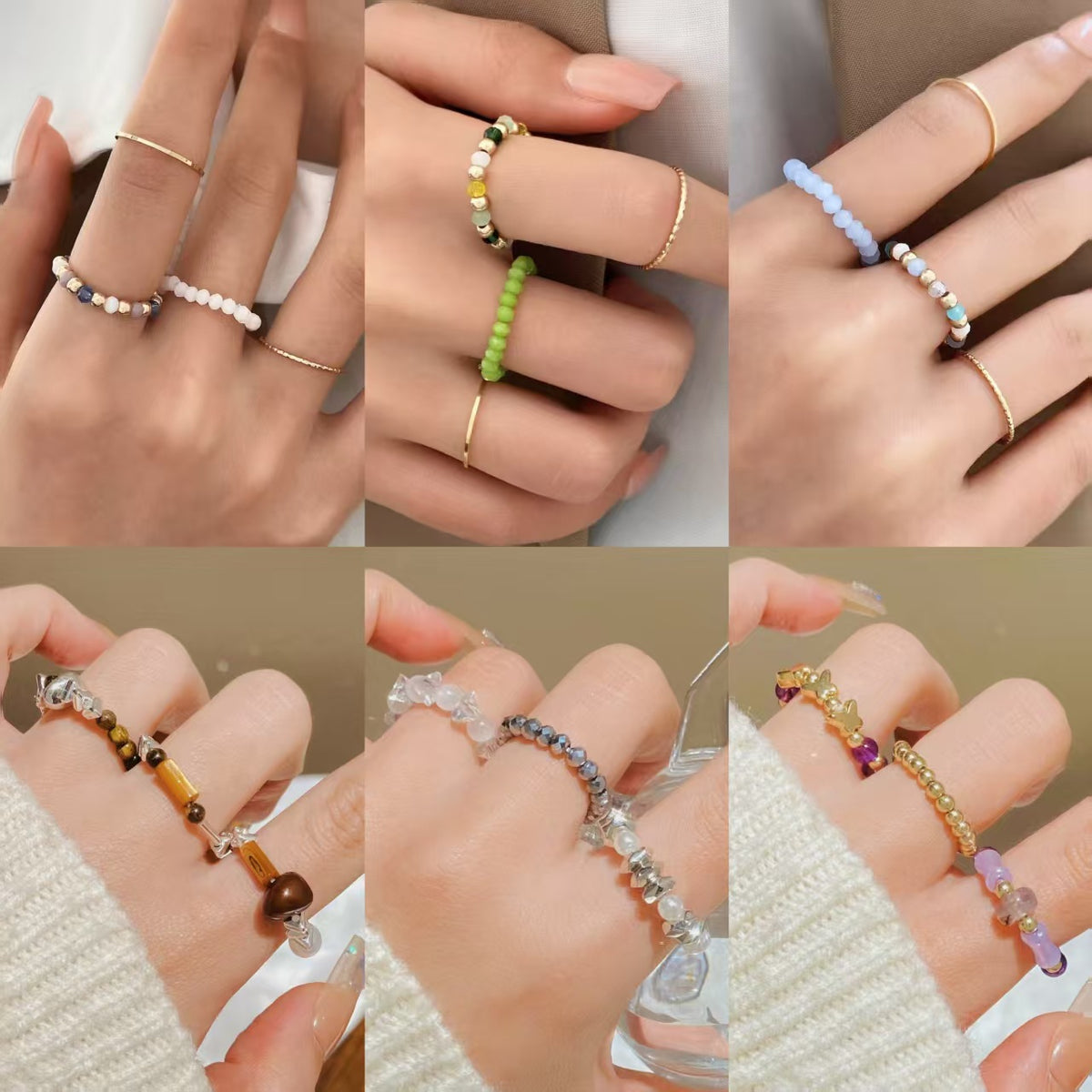 Sets Female Retro Style Design Sense Index Finger Personality Fashion Ring