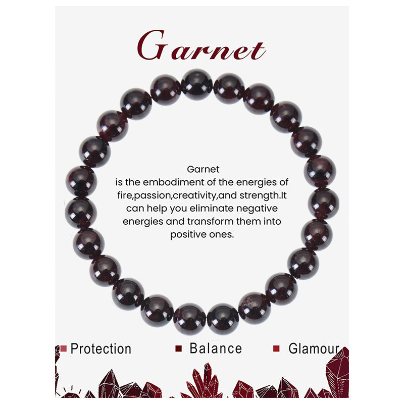 Amethyst Beaded Elastic String Natural Stone Crystal Agate Bracelet