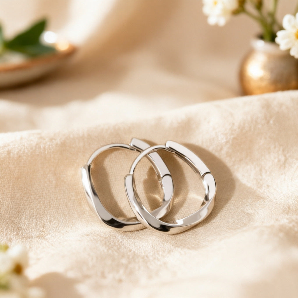 Sier Pin High Sense Ear Clip Stud Earrings