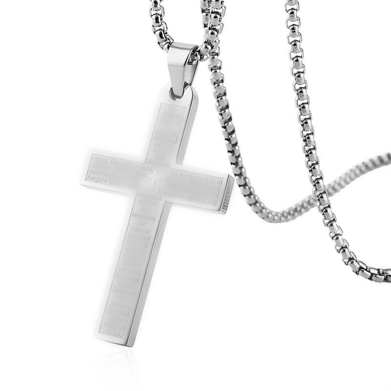 Men's & Women's Stainless Steel Cross Shelf Personalized Hip Hop Titanium Unisex Necklace