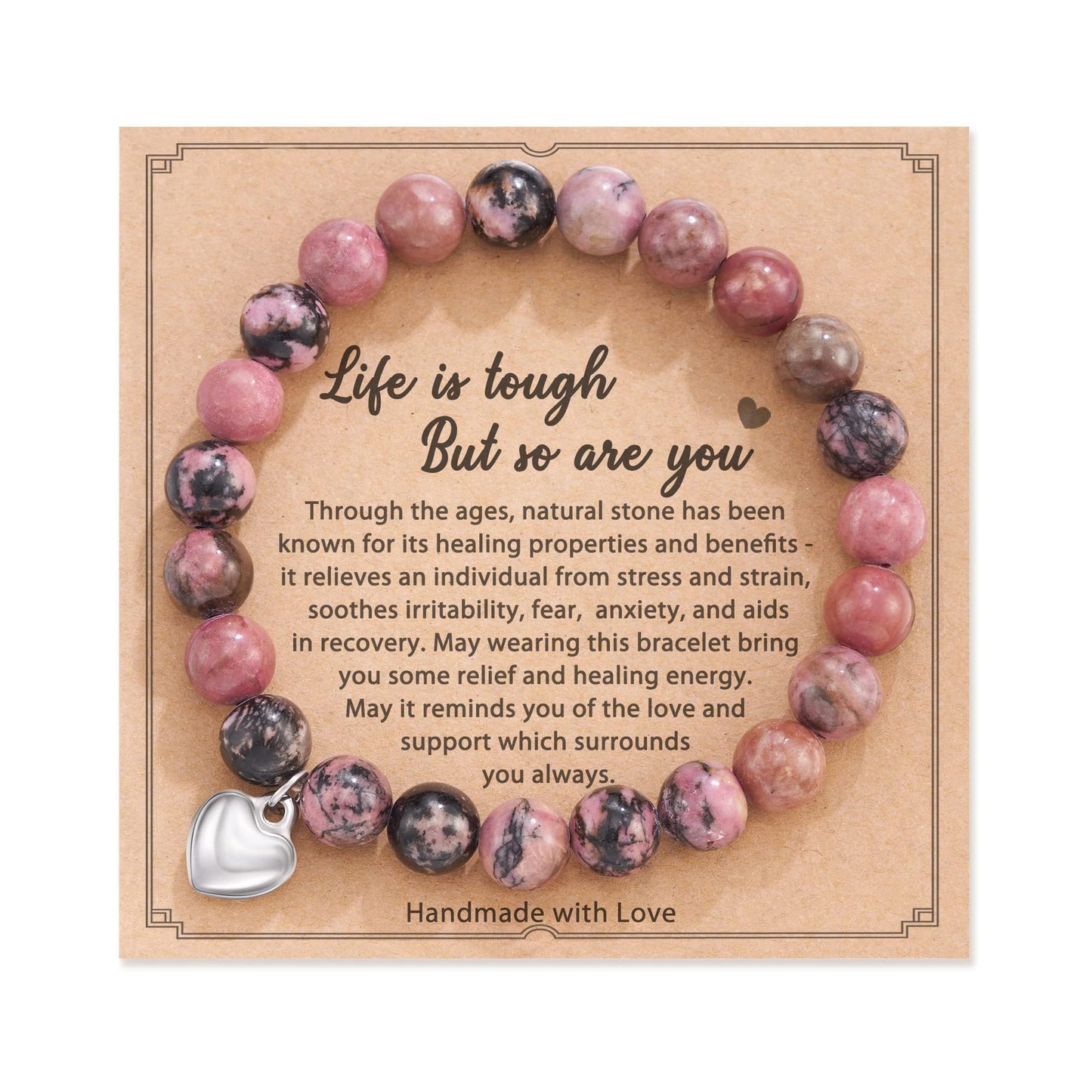 Pink Zebra Love Handmade Beaded Christmas Holiday Bracelets