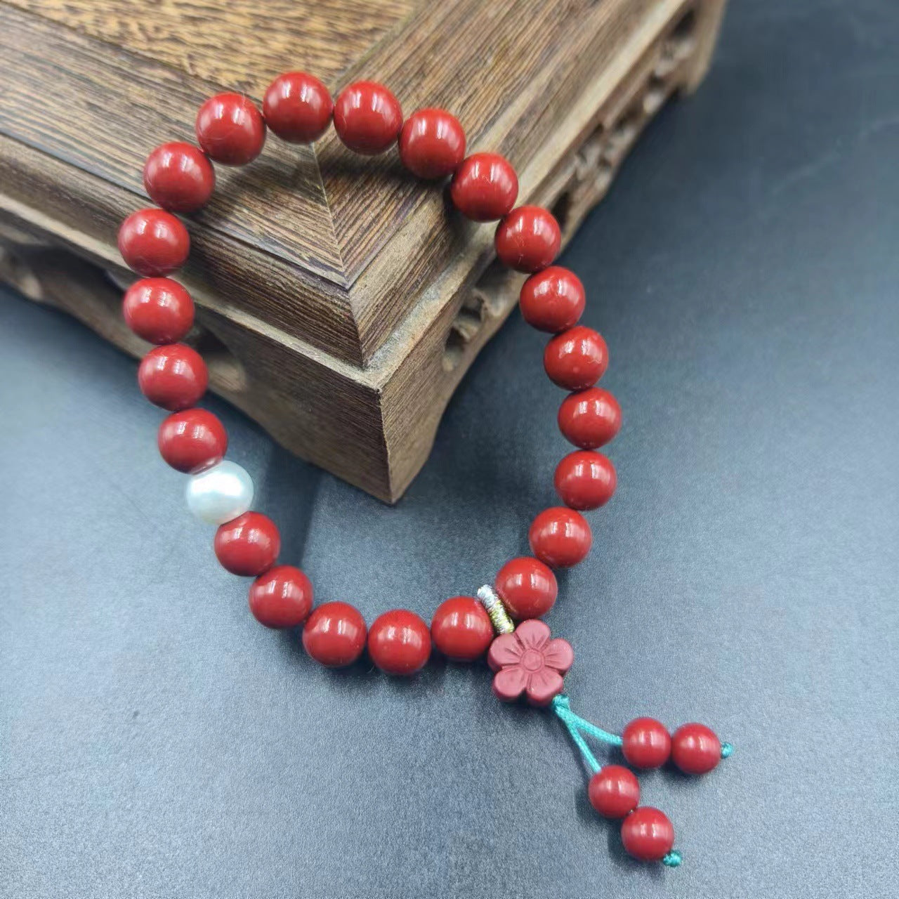 Women's & Men's Cinnabar Purple Gold Sand Single Circle Simple Buddha Beads Light Bracelet