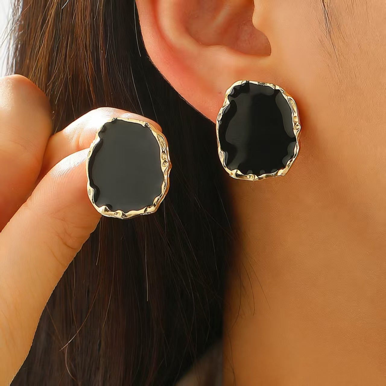 Women's Alloy Irregular Golden Edge Drip For Retro Personality All Jewelry Set