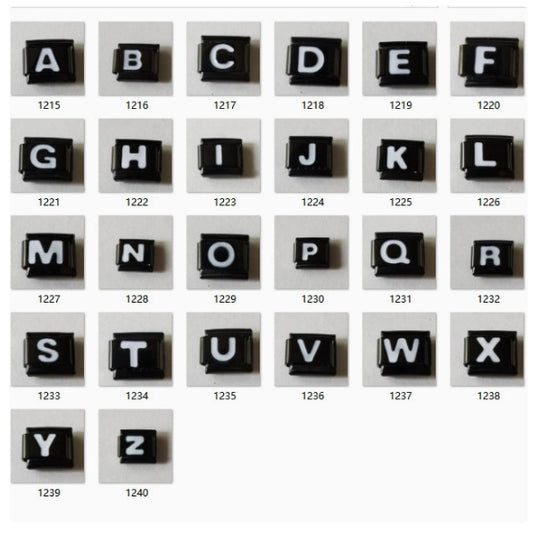 Concave Blue Arabic Numerals Series Italian Module Bracelets