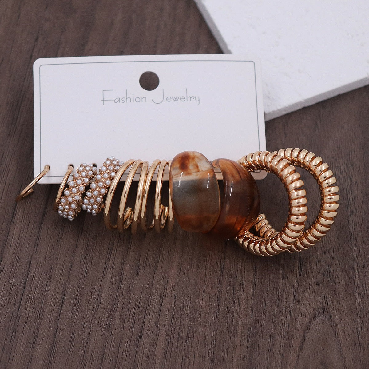 Women's Fresh Summer Versatile Acrylic Round Pairs Plastic Earrings