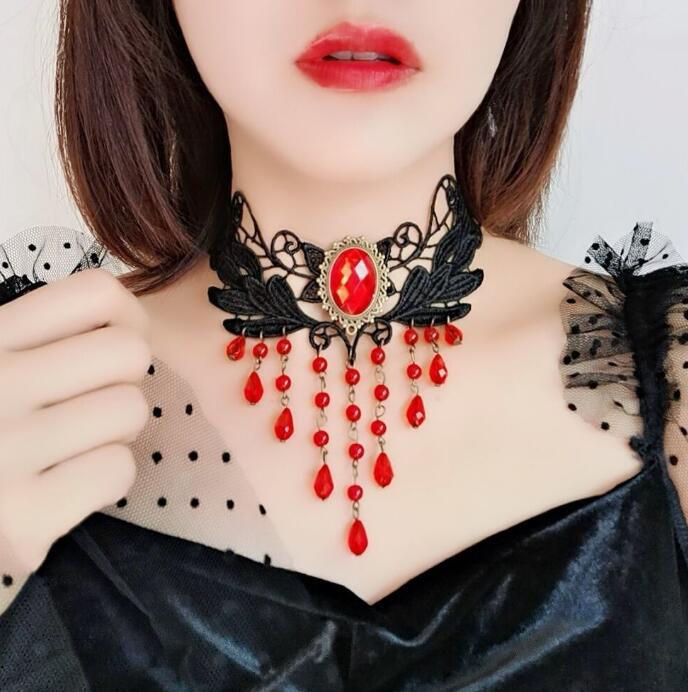 Cross Lace Lolita Ornament Dark Retro Niche Clavicle Necklaces