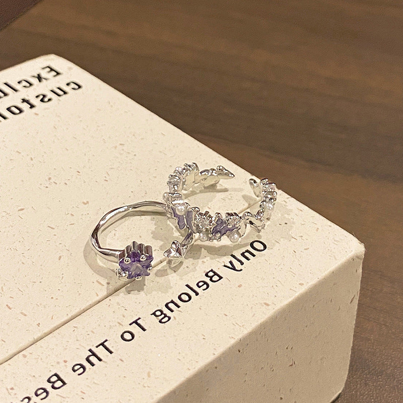 Cut Diamond In The Debris Female Simple Compact Design Geometric Ring