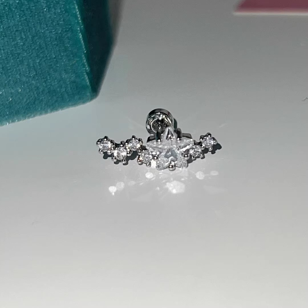 Bow Ear Bone Female Screw Tightening Buckle Niche Design Sleeping Stud Earrings