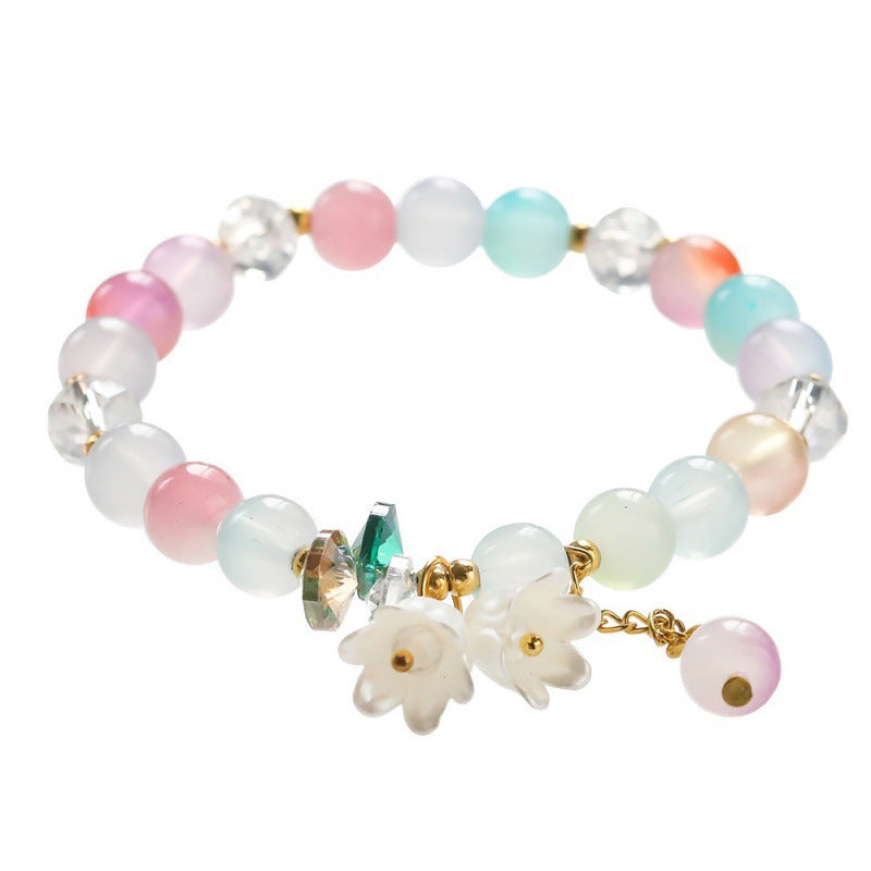 Two-color Lily White High-grade Crystal String Bracelets