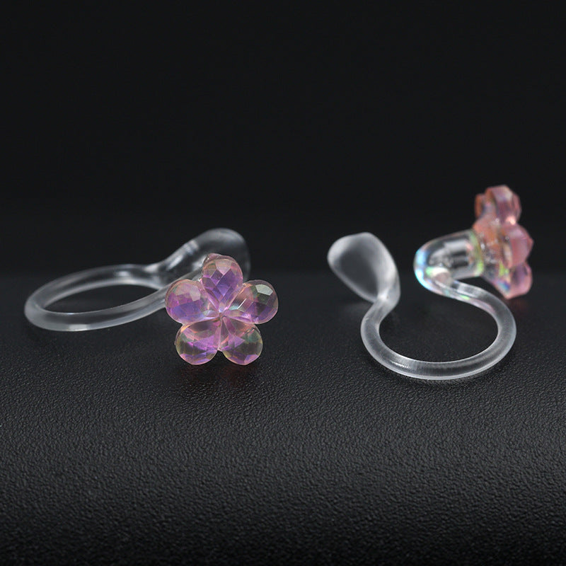 Fairy Flower Resin Summer Style Sweet Simple Temperament Stud Earrings