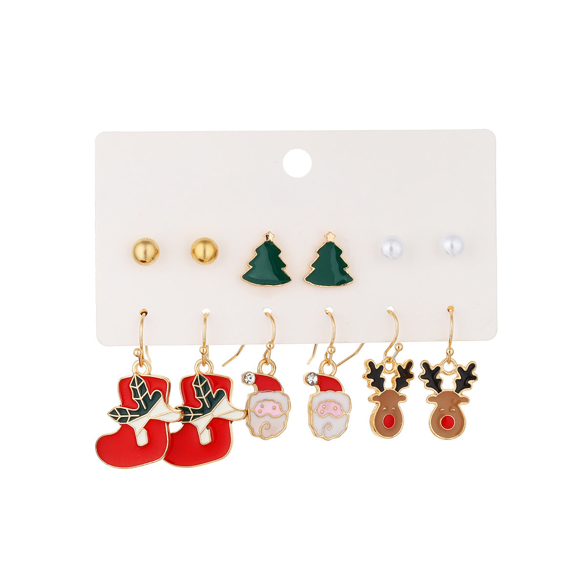 Christmas Snowflake Tree Santa Claus Fluffy Earrings