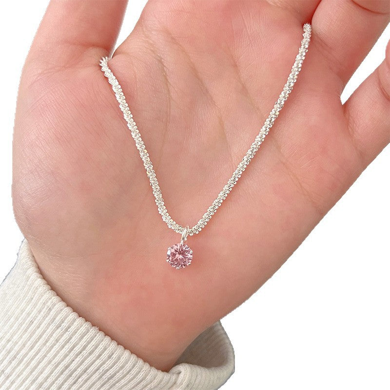 Sier Safety Lock Chinese Style White Necklace