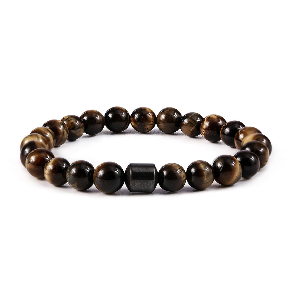 Black Stone Tiger Eye Beads Magnetic Bracelets