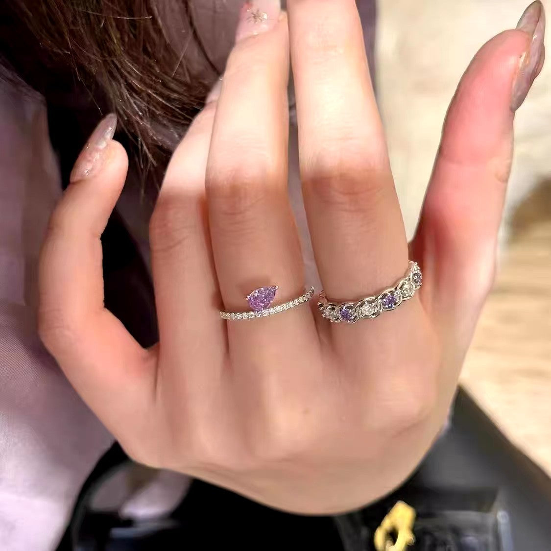 Drops Light Luxury Temperament Advanced Cool Rings