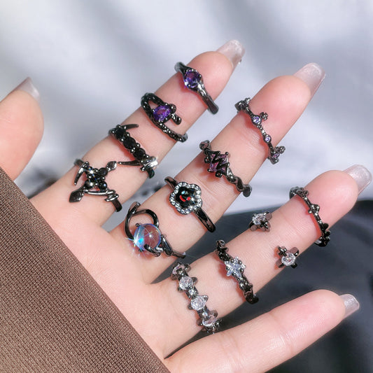 Simple Sweet Cool Stylish Opening Female Cold Wind Rings