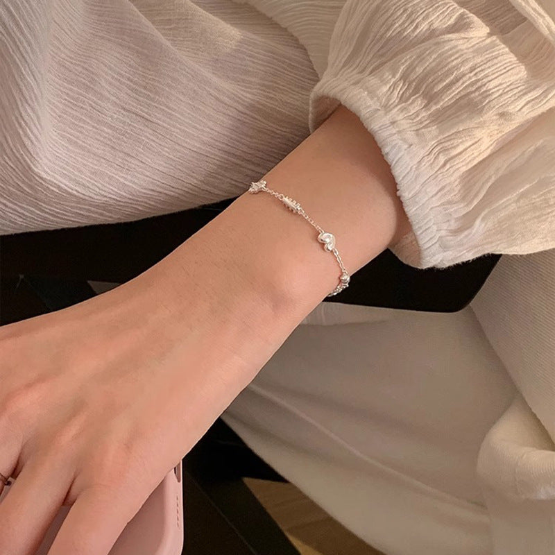 Sterling Sier Bread Biscuit Donut Female Fresh Exquisite High Sense Bracelet