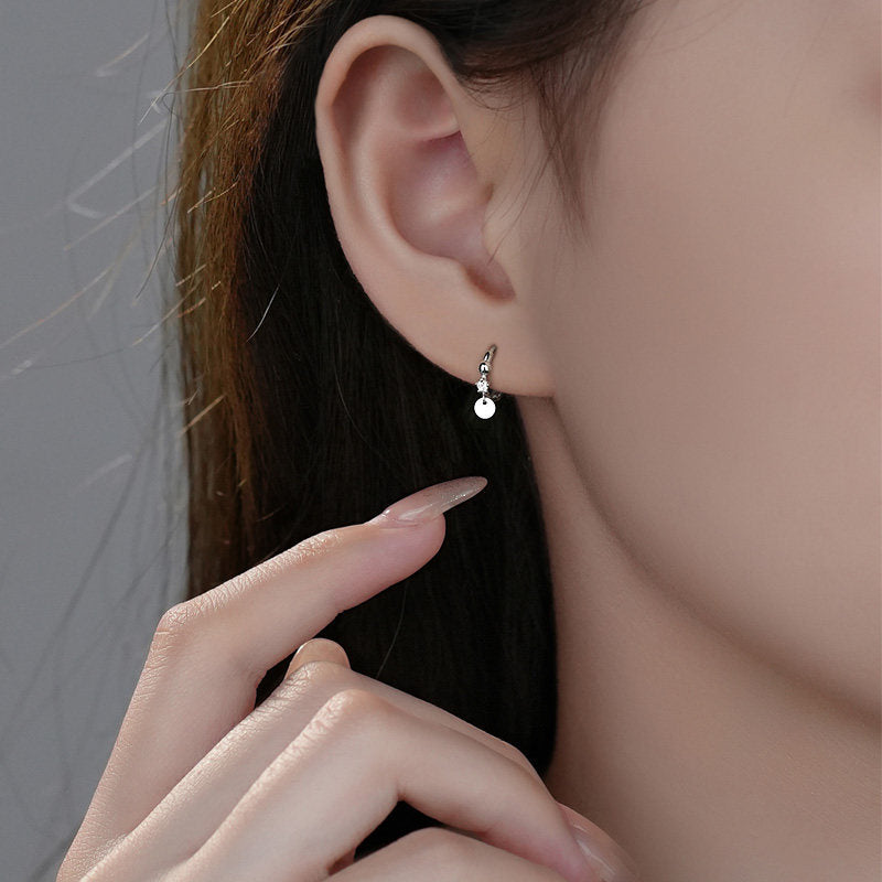 Women's Rhinestone Round Ear Clip Design Sense Niche High Fashion Earrings