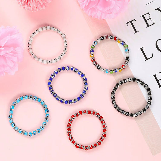 Women's Glass Bead Alloy Devil's Eye Beaded Bracelet