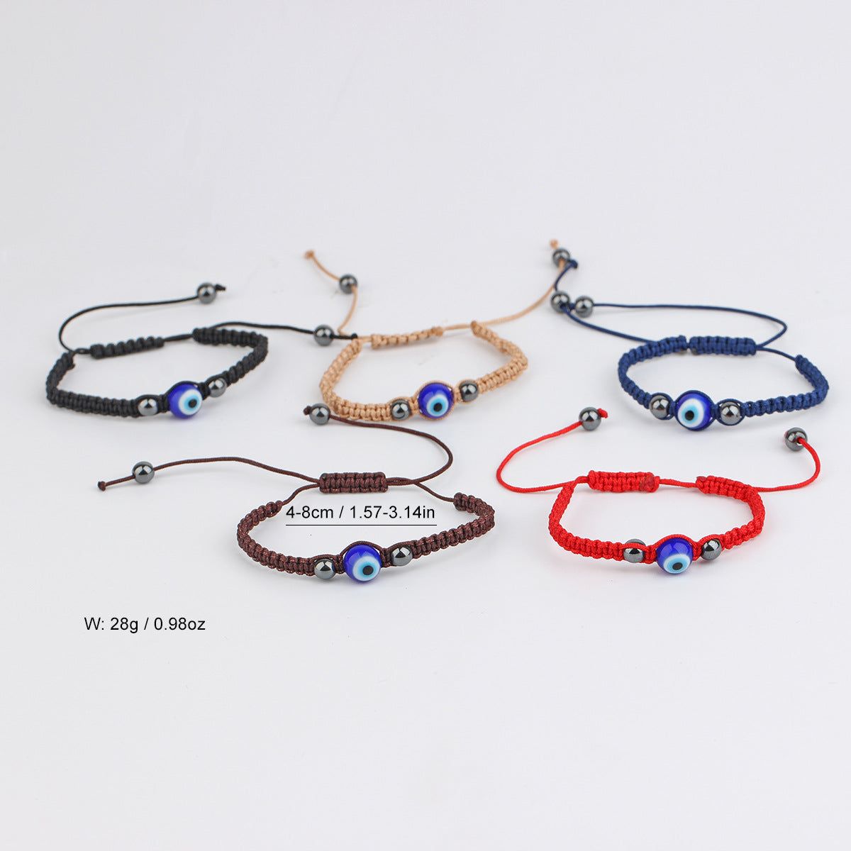 Devil's Eye Adjustable Woven Blue Colored Bracelets