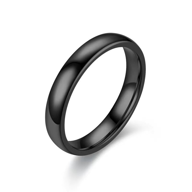 Women's & Men's Korean Fashion Inside Outside Arc Titanium Steel Couple Rings