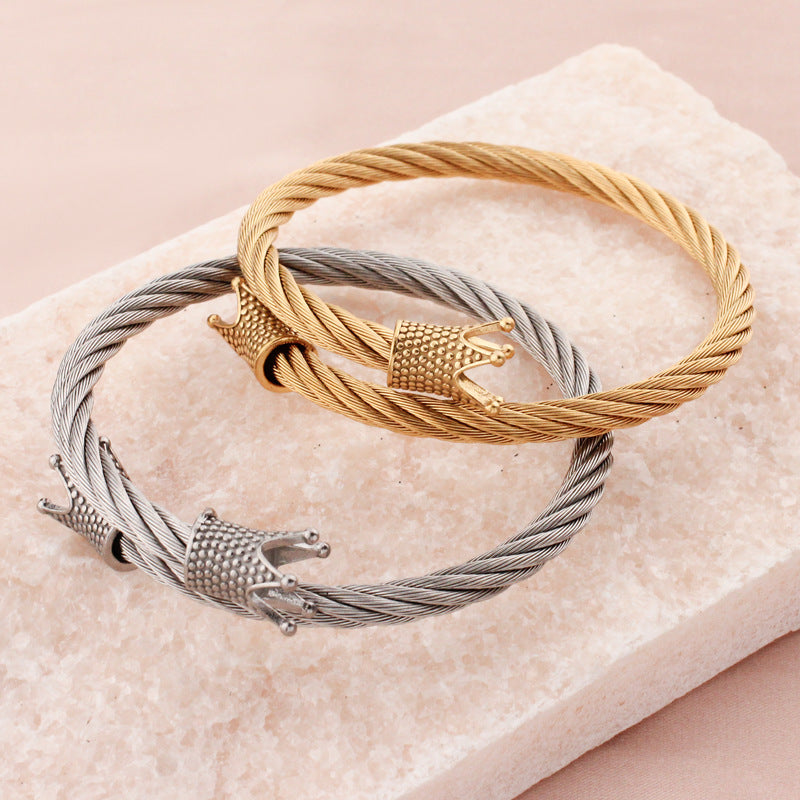 Men's Trendy Retro Personalized Stainless Steel Winding Geometric Bracelet
