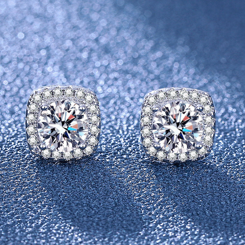 Zircon Square Diamond Clavicle Chain Simple High Carbon Artificial Jewelry Set