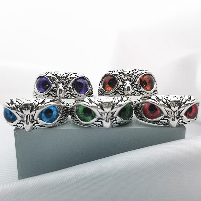 Devil's Eye Owl Creative Exaggerating Animal Rings