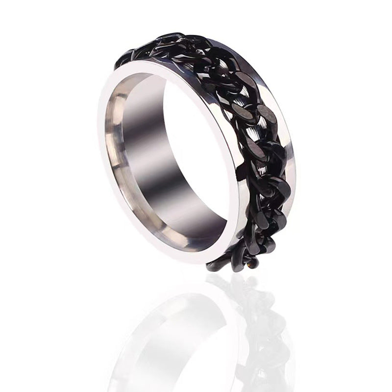 Women's & Men's Bottle Opener Personality Trendy Chain Rotation Open Ring
