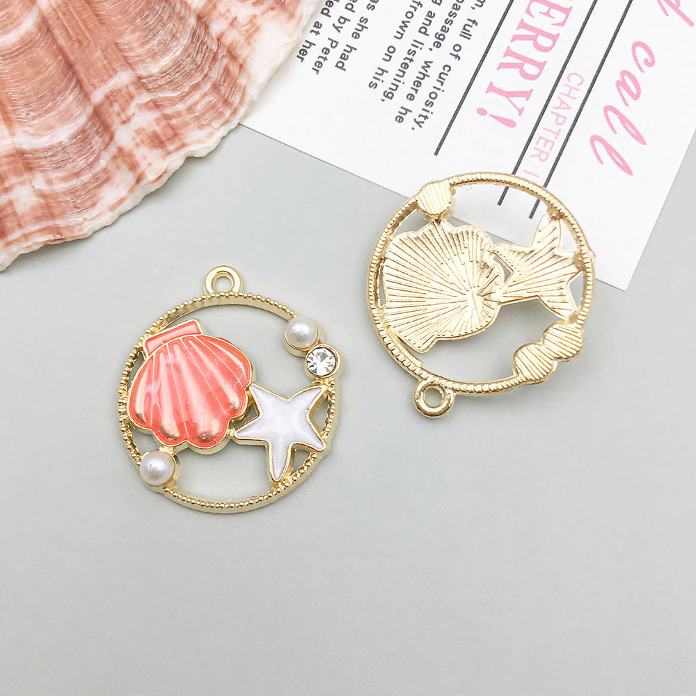 Oil Dripping Alloy Ocean Seahorse Dolphin Series Jewelry Accessories