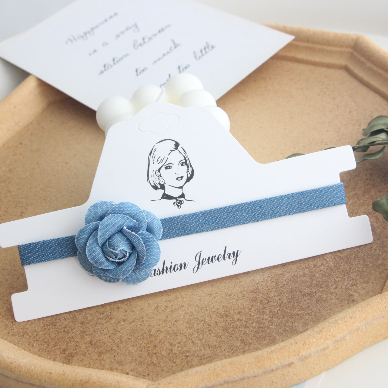 Camellia Sweet Cool Style Clavicle Chain Denim Flower Neck Band Collar