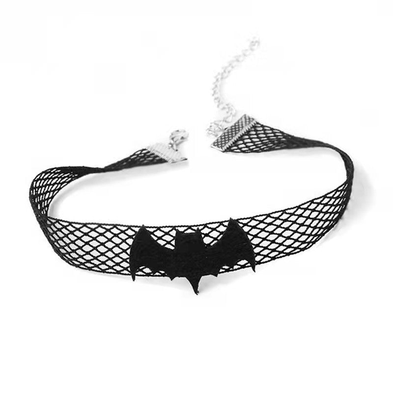 Black Spider Grid Adjustable Dark Goth Silk Collar
