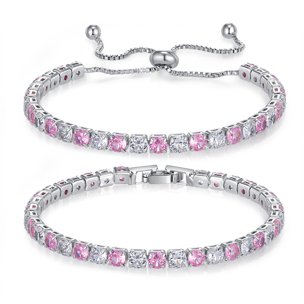 Zircon Mixed Color Full Diamond White Bracelets