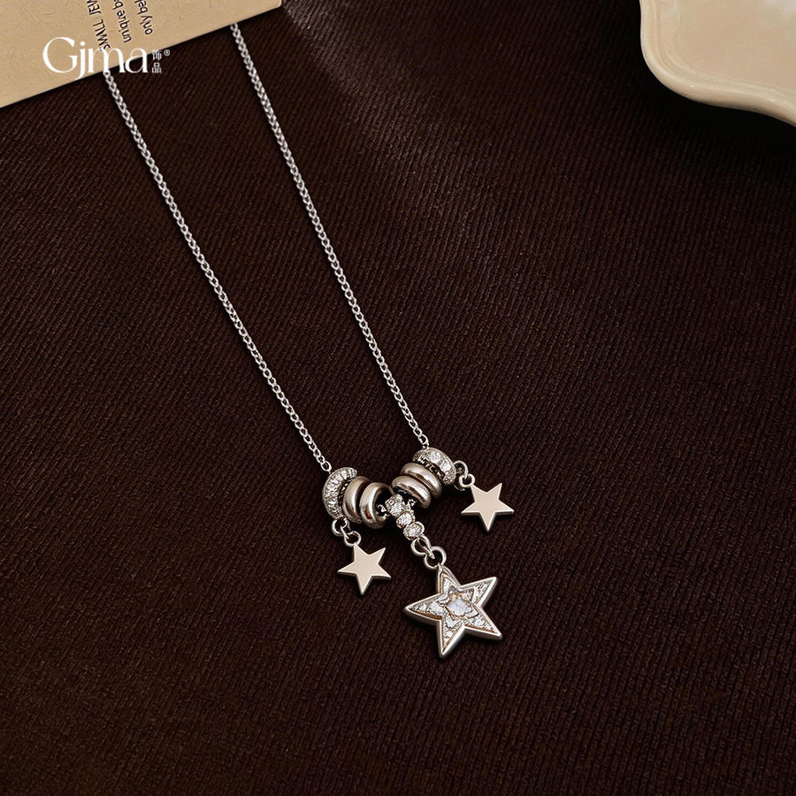 Round Star Light Luxury Minority Clavicle Necklaces