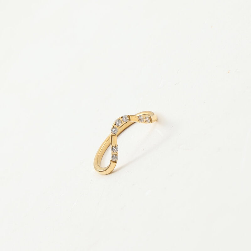 Inlaid Fine Diamond Titanium Steel Gold Rings