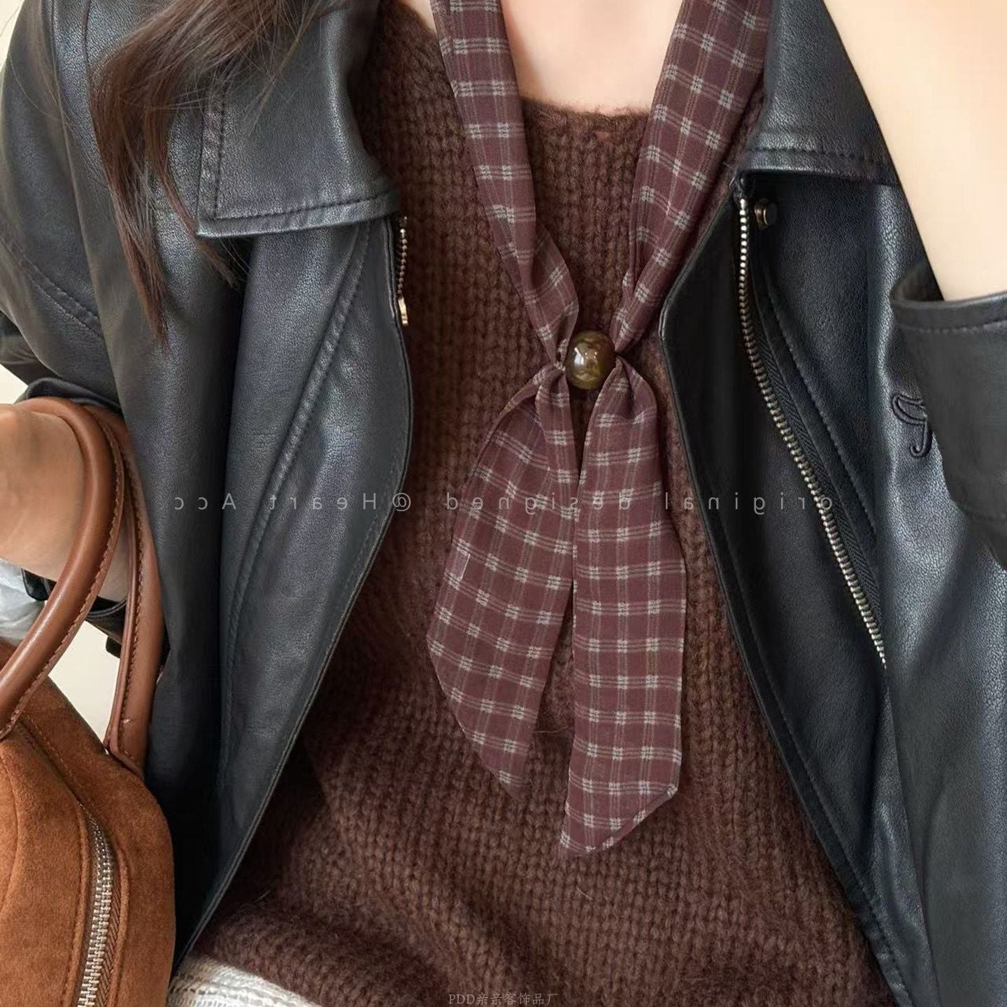 Color Green Shivering Scarf Female Niche Pull-out Long Sweater Chain Necklace