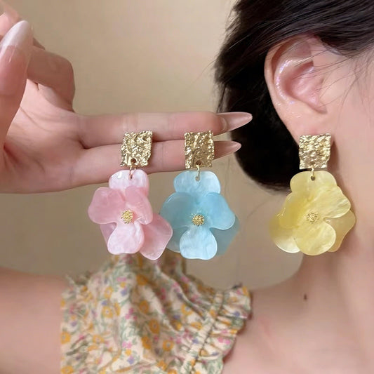 Flower Unique Beautiful Dopamine Super Fairy Sweet Vacation Earrings