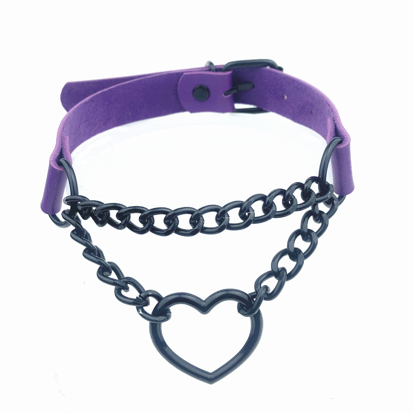 Heart Shaped Black Chain Neckband Fashion Collar
