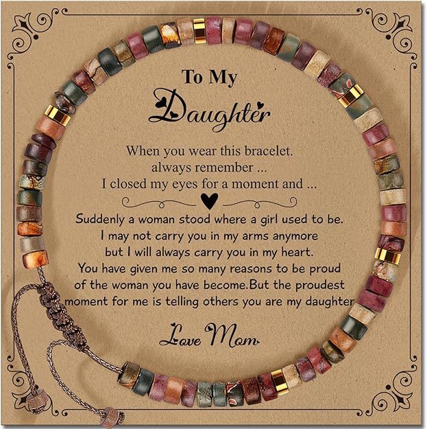 Women's Natural Stone Golden Cross Adjustable Band Bracelets