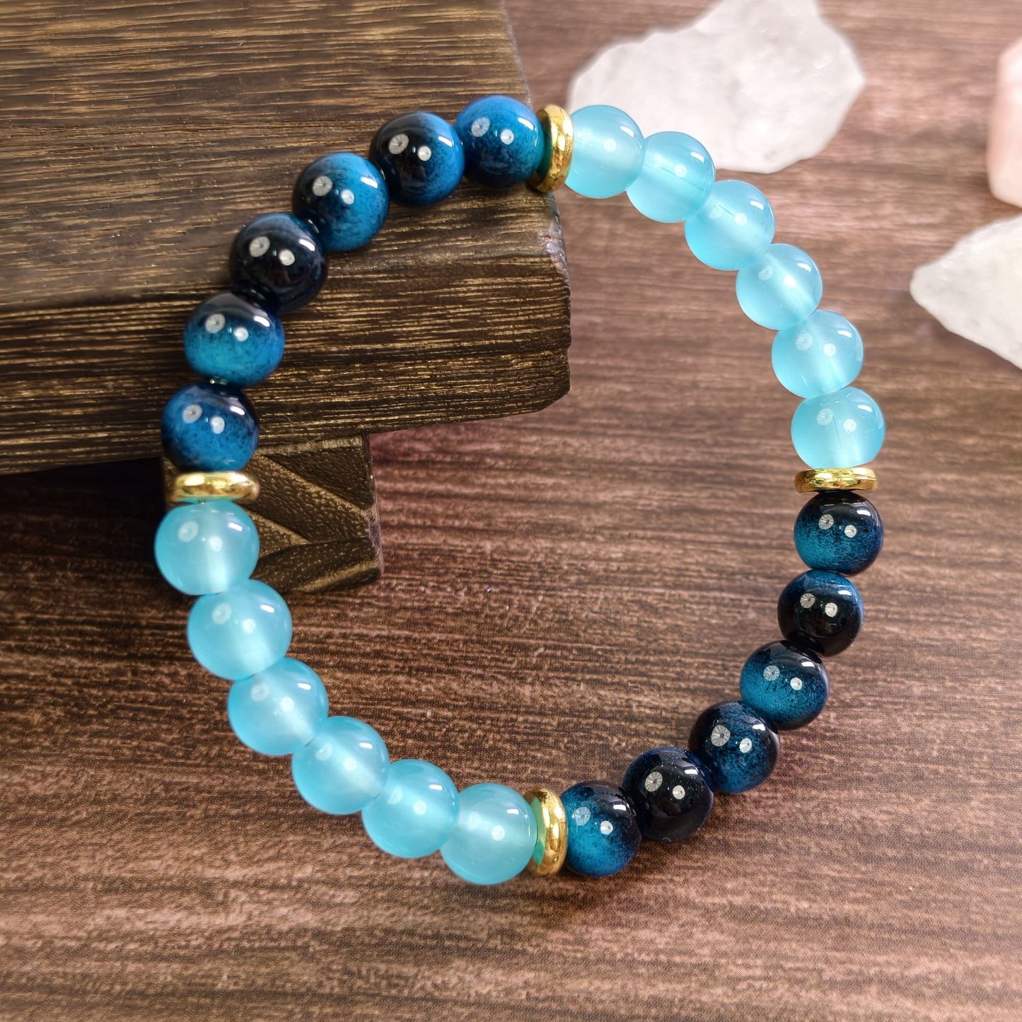 Xi Imitation Tigereye Amethyst Green Citrine Bracelet