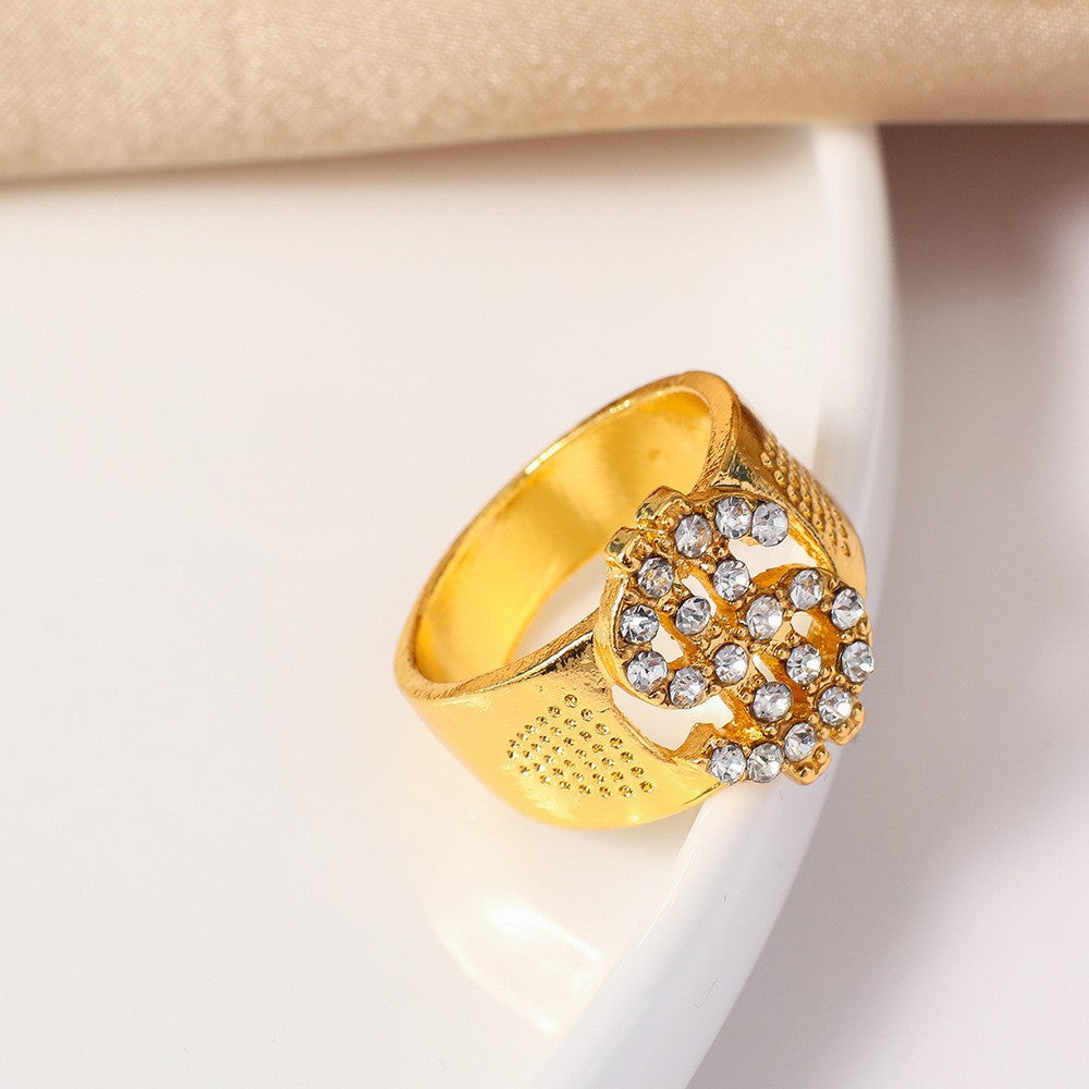 Durable Men's Dollar Sign Hip Hop Ring
