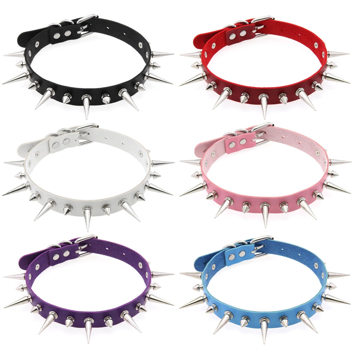 Style Punk Leather Nail Neckband Clavicle Necklaces