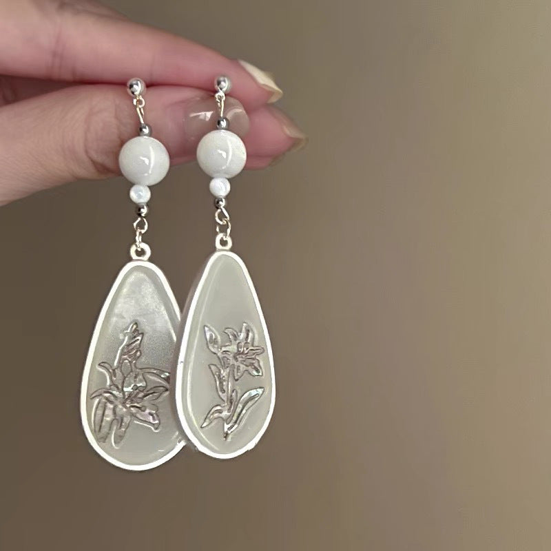Pearl Flower Tassel Niche Temperament Atmosphere Affordable Earrings