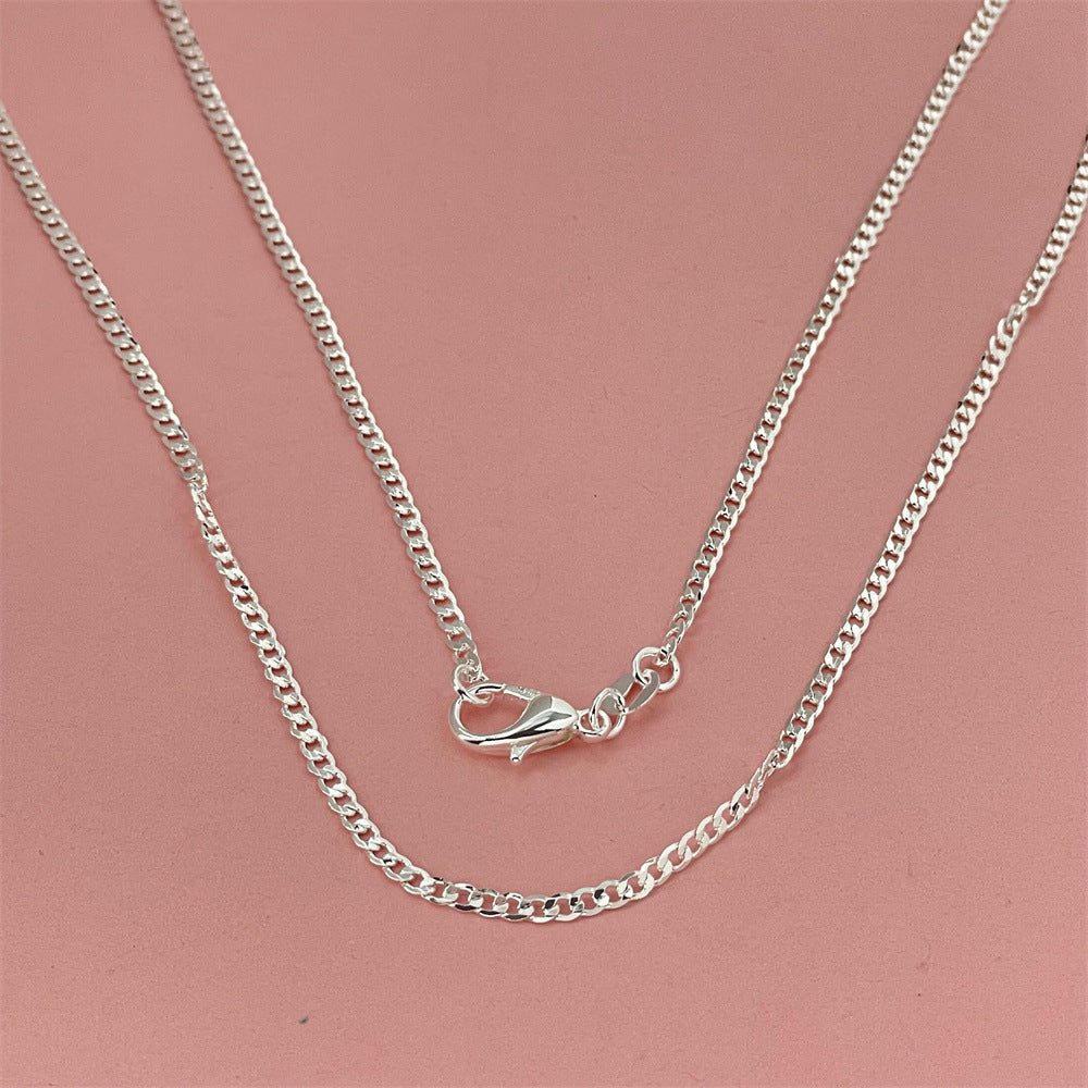 Pretty New Classic Sier-plated One-to-one Side Necklace