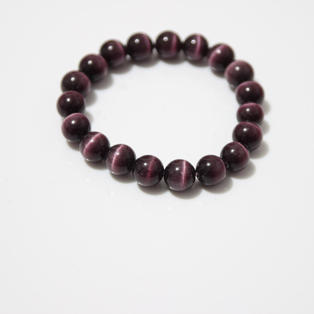 Women's Natural Pink Crystal Agate Tiger Eye Bracelet