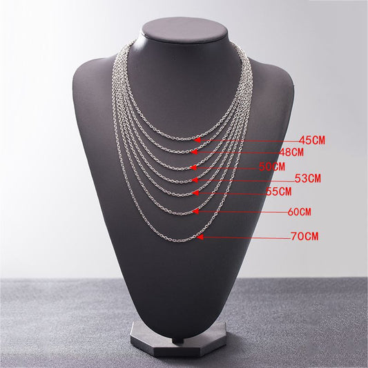 Men's Stainless Steel Curb Accessories Simple Sweater Necklaces