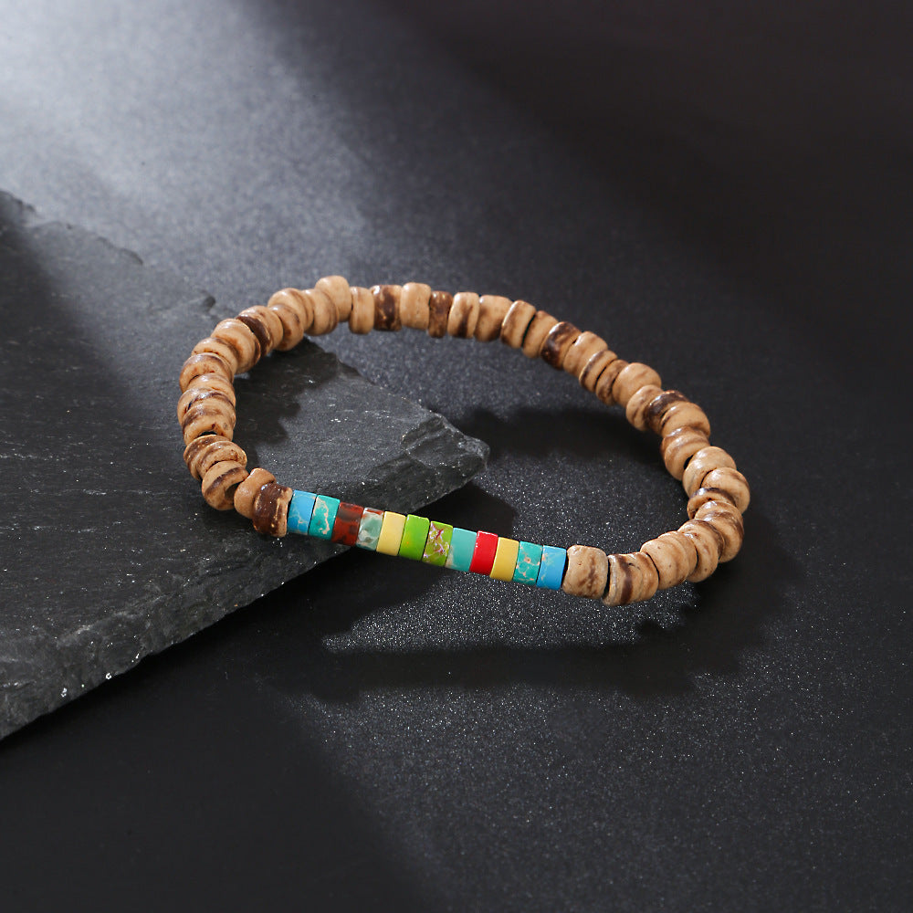 Bohemian Turquoise Beaded Ethnic Style Cross Bracelet