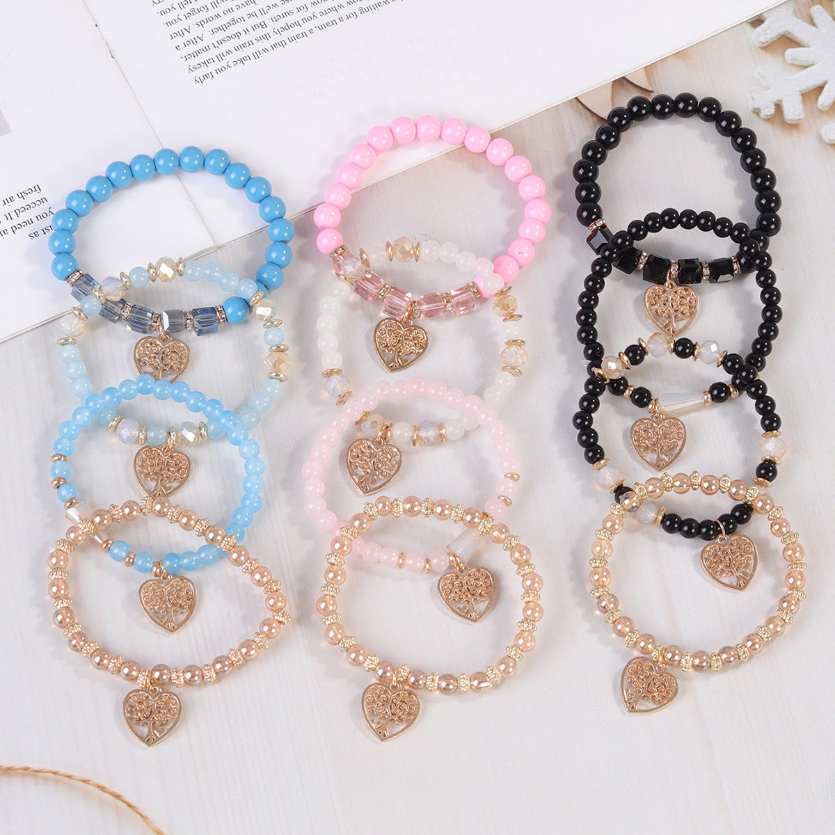 Bohemian Style Crystal Love Tree Of Life Creative Bracelet