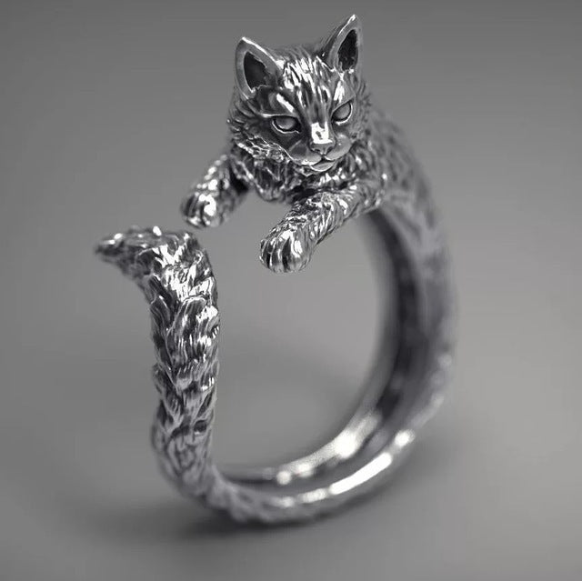 Women's Simple Cute Kitten Open Cat Paw Rings