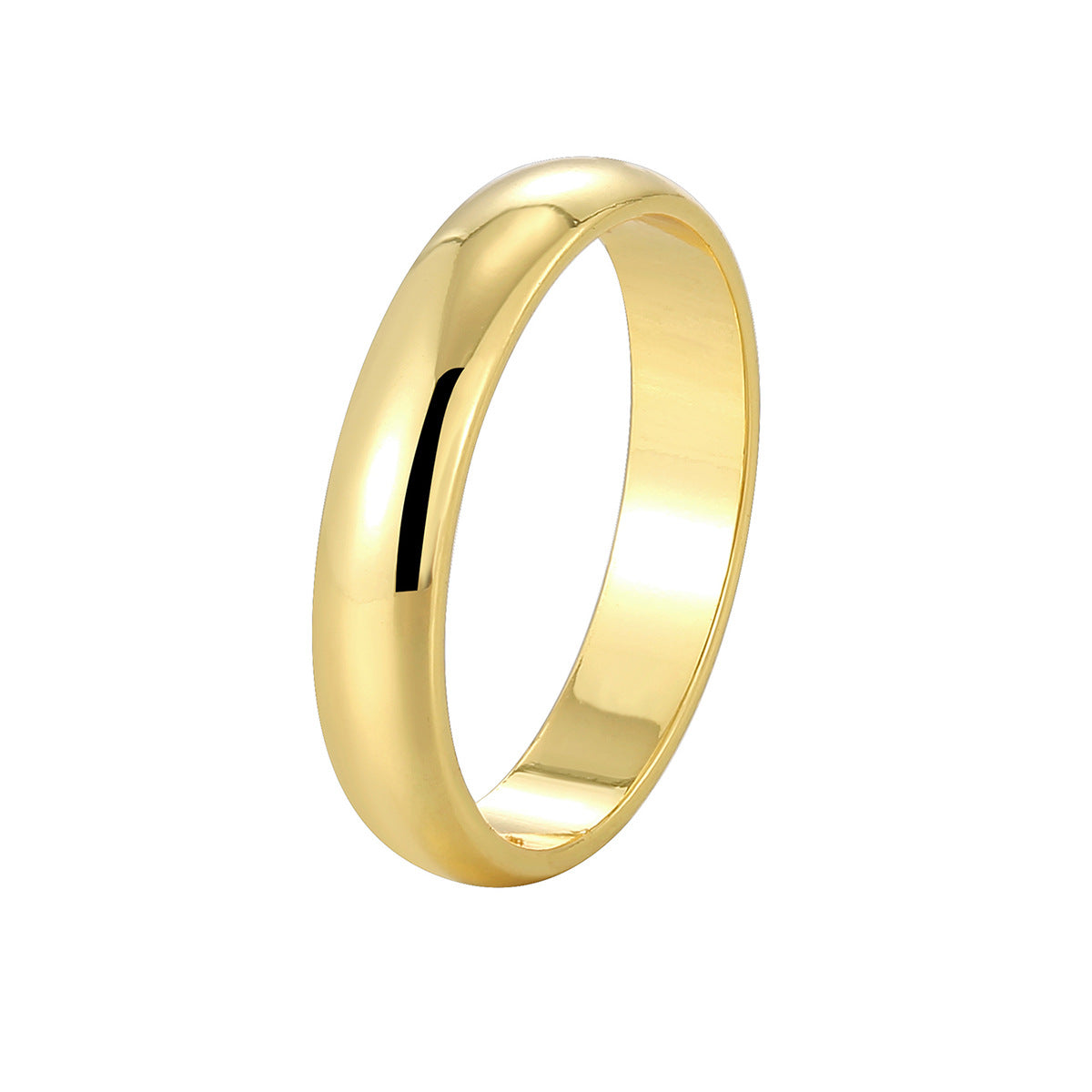 Light Luxury Minimalist Design Glossy Female Simple Gold Plated Ring