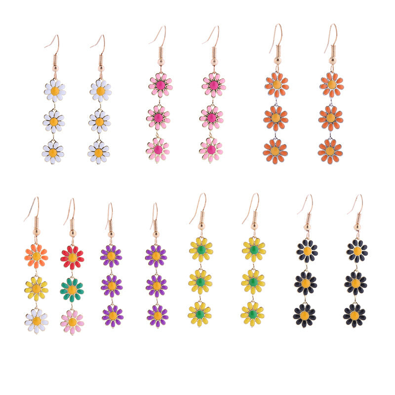 Fashion Little Daisy Clavicle Female Sweet Boho Earrings